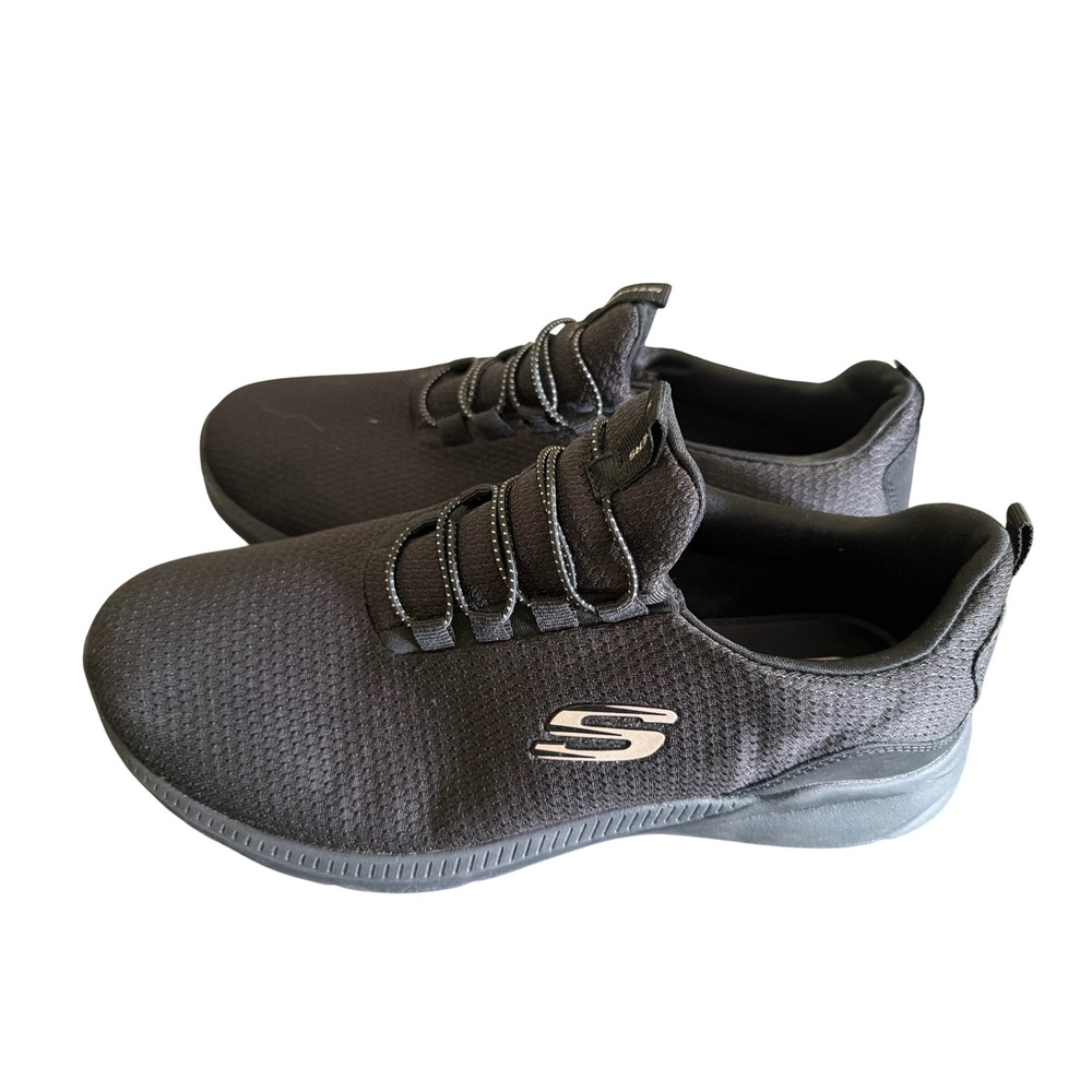 Skechers Bobs Sport Squad Tough Talk Black Sneakers 56053WMC Women's Size 10